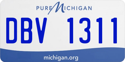 MI license plate DBV1311