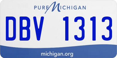 MI license plate DBV1313