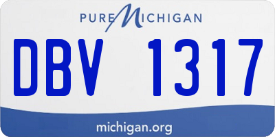 MI license plate DBV1317