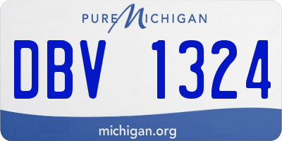 MI license plate DBV1324