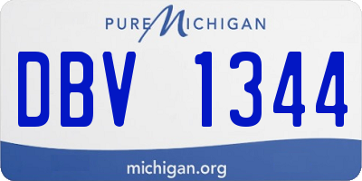 MI license plate DBV1344