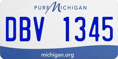 MI license plate DBV1345
