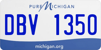 MI license plate DBV1350