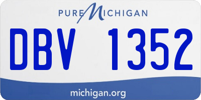 MI license plate DBV1352