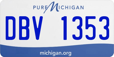 MI license plate DBV1353