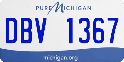 MI license plate DBV1367