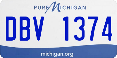 MI license plate DBV1374