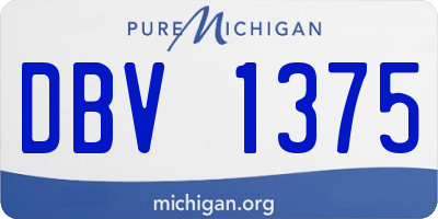 MI license plate DBV1375