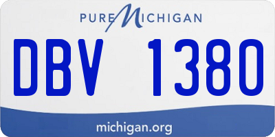 MI license plate DBV1380
