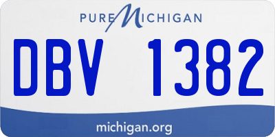 MI license plate DBV1382