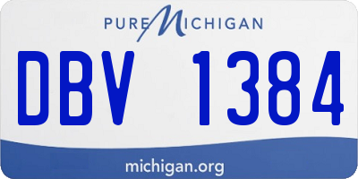 MI license plate DBV1384