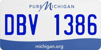 MI license plate DBV1386