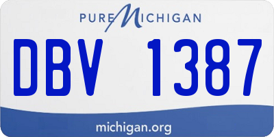 MI license plate DBV1387