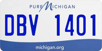MI license plate DBV1401
