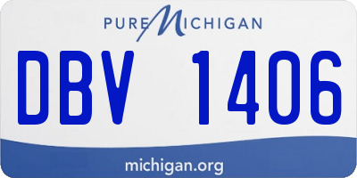 MI license plate DBV1406