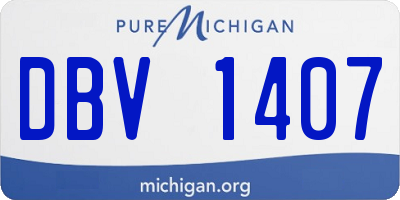 MI license plate DBV1407