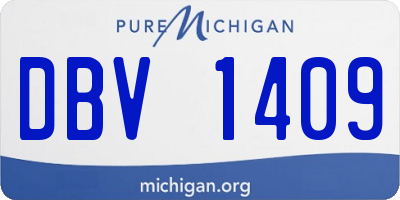 MI license plate DBV1409