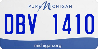 MI license plate DBV1410