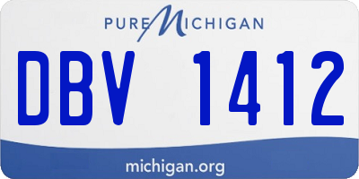 MI license plate DBV1412