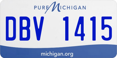 MI license plate DBV1415