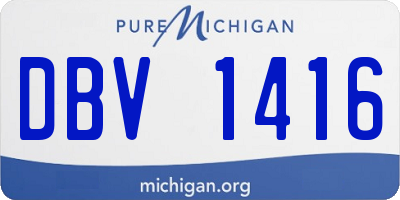 MI license plate DBV1416