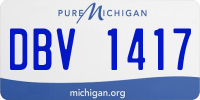 MI license plate DBV1417