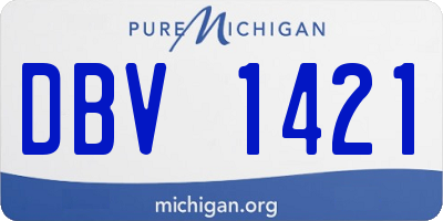 MI license plate DBV1421