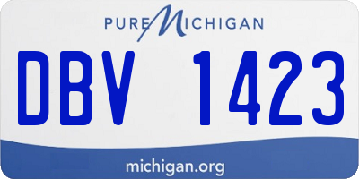 MI license plate DBV1423