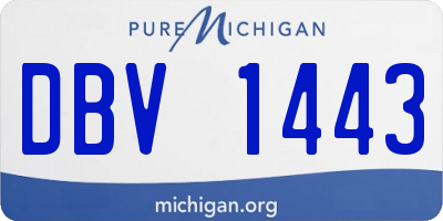 MI license plate DBV1443