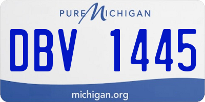 MI license plate DBV1445