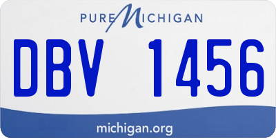 MI license plate DBV1456