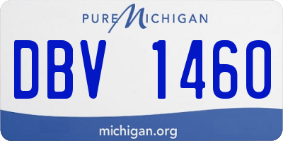 MI license plate DBV1460