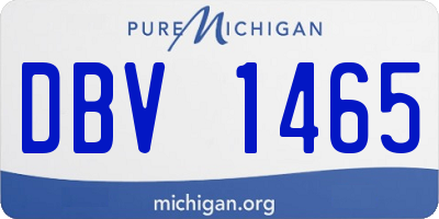 MI license plate DBV1465