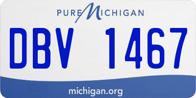 MI license plate DBV1467