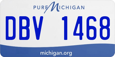 MI license plate DBV1468