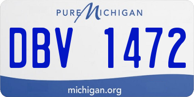 MI license plate DBV1472