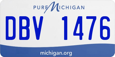 MI license plate DBV1476