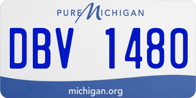 MI license plate DBV1480