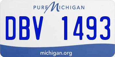 MI license plate DBV1493