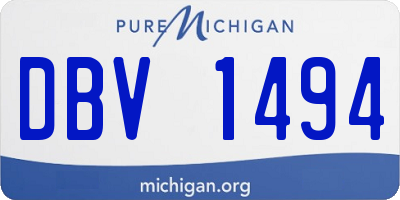 MI license plate DBV1494