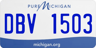 MI license plate DBV1503
