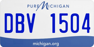 MI license plate DBV1504