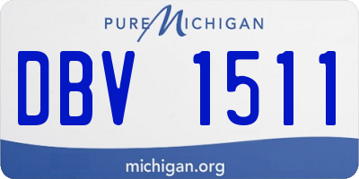 MI license plate DBV1511
