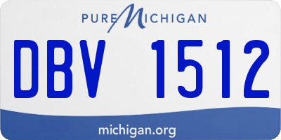 MI license plate DBV1512