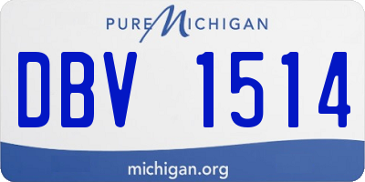 MI license plate DBV1514