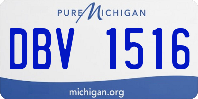 MI license plate DBV1516