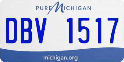 MI license plate DBV1517
