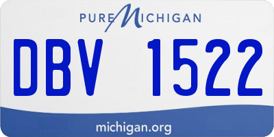MI license plate DBV1522