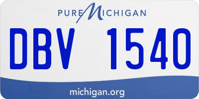 MI license plate DBV1540
