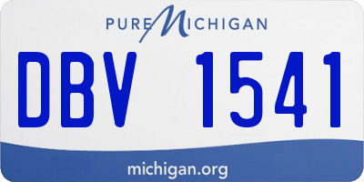MI license plate DBV1541
